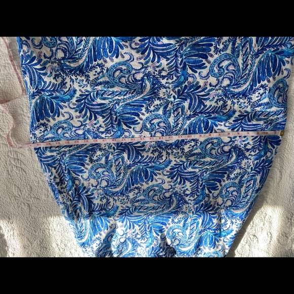 RARE Lilly Pulitzer GRETNA 16 LINEN Skirt Set BAHA BLUE BIRD IS THE WORD NWT - Picture 10 of 15